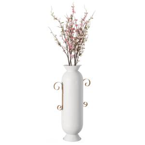 <b>White</b> Metal <b>Vase</b> For Home Decor Living Room Table Styling Bedroom Accent And Modern Interior Display Wholesale From India - Product Image 1