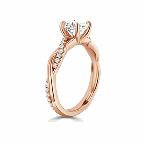 Anillo de Compromiso con Corte Cojín y Diseño Trenzado para Mujer - Product Image 3