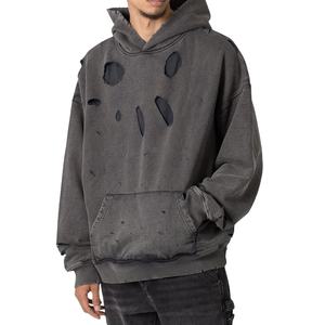 Diseñador de calidad Vintage Sudadera con capucha 100% algodón de moda sólido Terry Cloth XL venta al por mayor personalizado sin cuerdas Rap bolsillo - Product Image 2