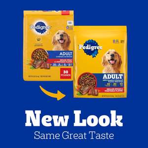 Pedigree Complete Nutrition Adult Dry <b>Dog</b> Food, Grilled Steak & Vegetable Flavor, 30 Lb. Bag - Product Image 4