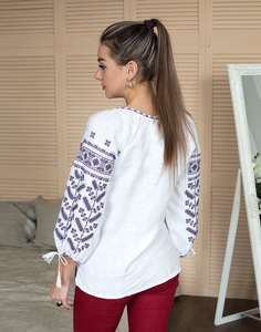 Chemisier ukrainien Offre Spéciale brodé à la main de conception bohème grande taille chemise dame manches longues style haut et chemisier pour femmes - Product Image 4