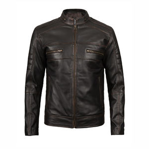 Dernière conception de veste en cuir véritable de haute qualité personnalisée pour hommes veste personnalisée en gros pour hommes - Product Image 2