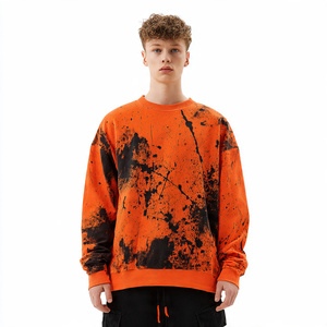 Sudaderas con Estampado Tie Dye para Hombre, Sudadera de Forro Polar Grueso de 500 GSM para Invierno, Estilo Urbano, Corte Holgado - Product Image 2