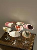 Nouveautés 2025: Verre à martini écologique fait à la main et tasse à vin de conque pour décor de mariage et de fête de plage naturelle.