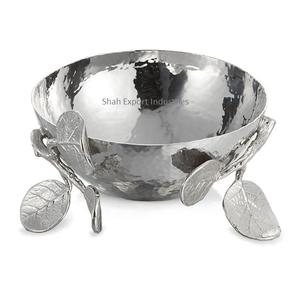 Dinnerware Round Serving <b>Bowls</b> <b>Silver</b> Antique and Gold Base Salad <b>Bowls</b> Kitchenware Fruit <b>Bowls</b> Wholesale Prices - Product Image 5