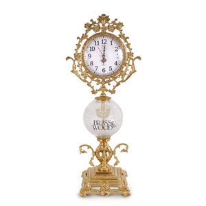 Luxury golden brass decorative <b>clock</b> with elegant <b>vintage</b> design handcrafted ornate centerpiece for classic home decor - Product Image 1
