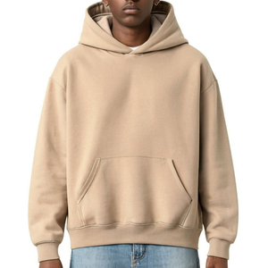 เสื้อฮู้ดดี้ผ้าคอตตอนหนานุ่ม 500 กรัม ทรงหลวม ไหล่ตก สำหรับผู้ชาย เสื้อสเวตเชิ้ตผ้าฟลีซสำหรับฤดูหนาว คอกลม รับสกรีนลายตามสั่ง - Product Image 2