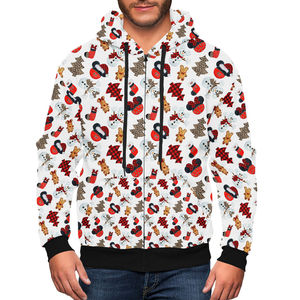 Venta al por mayor Sublimación Cremallera Sudaderas Personalizado All Over Print Poliéster Sudaderas con capucha Impresión vibrante Moda Streetwear Sudaderas con capucha - Product Image 1