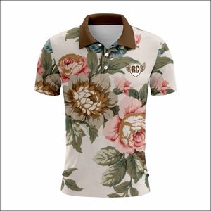 Vente en gros de polo de golf pour hommes à séchage rapide décontracté en polyester athlétique design floral personnalisé maillot respirant ajusté athlétique - Product Image 5