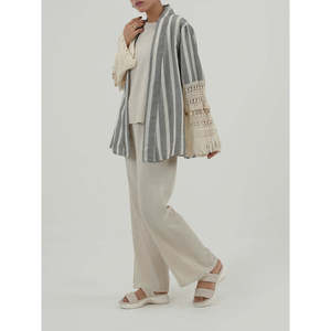 Ensemble coordonné élégant BRONX coupe classique XS/XS, tenue deux pièces sans col avec short pour le printemps/été WC465 - Product Image 3