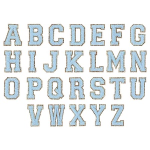 ป้ายปักสำหรับชุดกีฬา ป้ายปักสำหรับสโมสร ป้ายตัวอักษรปักไหมเชนิลสีขาวประดับกลิตเตอร์สีทอง สำหรับผู้ชายหรือผู้หญิง - Product Image 2