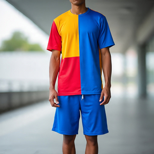 Sublimación Tee Shorts Set Camiseta de los hombres Conjunto de dos piezas Jogging Wear Shorts Mens Gym Wear Tee Shorts Traje de los hombres - Product Image 3