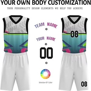 Uniforme de basket-ball pour homme sur mesure, 100% polyester, sans manches, séchage rapide, respirant, vêtements de sport, conception personnalisée OEM, taille plus - Product Image 3