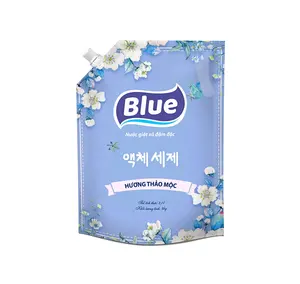 Penjualan terlaris buatan Vietnam deterjen cucian biru Liquid-Aroma Herbal-Pouch-2.1L harga terbaik