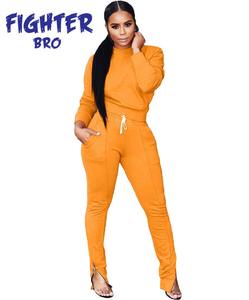 Chándal de algodón, conjunto de 2 piezas, chándal para mujer, conjuntos de pantalones de dos piezas para chándal apilado, conjuntos de mujer - Product Image 2