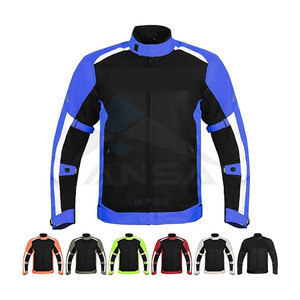 Veste de moto double sport d'aventure pour hommes, respirante, protectrice, pour la conduite en moto, utilisation tout terrain, bleue - Product Image 1