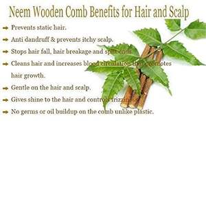 Peigne en bois de Neem pour la croissance des cheveux, naturel, antistatique, pour coiffage, cheveux humides ou secs, bouclés, épais, ondulés, usage domestique ou professionnel, emballé en boîte, poli, IBS - Product Image 4