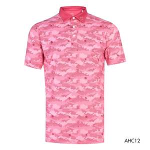 Vêtements de golf pour hommes Handee, camouflage rouge, 100% polyester tricoté, séchage rapide - Product Image 1