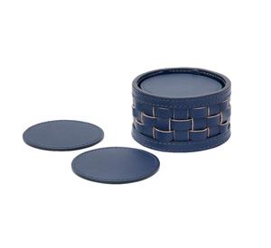 Juego de posavasos de cuero genuino con soporte, posavasos hecho a mano para mesa de comedor, decoración del hogar, alfombrillas para bebidas de cocina para café y té - Product Image 1