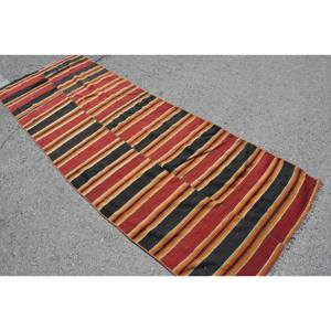 Grand Tapis Rectangulaire Rustique Orange Noir 3.2X9.2 pi Classique Vintage Tapis en Laine Turque Latex pour Couloir Chambre Tapis - Product Image 2