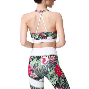 Ropa deportiva de gimnasio para mujer más vendida, conjunto de Yoga de algodón transpirable de alta calidad, patrón sólido, cintura elástica, ropa de Fitness - Product Image 5