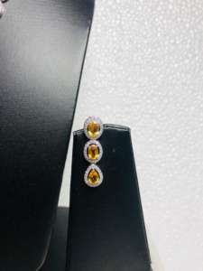 Ensemble collier et boucles d'oreilles en argent sterling 925 avec pierre précieuse en citrine naturelle Très beau design unique et parfait pour toute occasion - Product Image 6