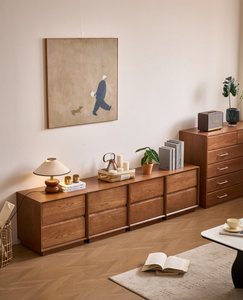 Mueble Organizador de Almacenamiento de Madera de Olmo Sólido y Duradero de Estilo Moderno de Mediados de Siglo - Product Image 1