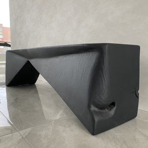 Banc en bois massif « Anthracite » – Banc moderne pour couloir/salle à manger avec assise en bois dur naturel - Product Image 3