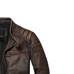 Nouveautés Collection Hiver Personnalisée Blouson Biker en Cuir pour Hommes Vente en Gros Fabricant Veste en Cuir de Luxe pour Hommes - Product Image 5