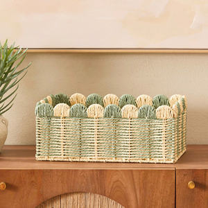New Design Set of 3 Scalloped Seagrass Storage <b>Basket</b> Elegance Functional for Kitchen Organizing and Home Decor - Product Image 5