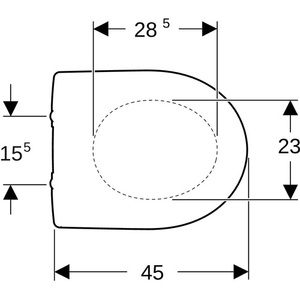 Siège de toilette Geberit RENOVA COMFORT blanc sans mécanisme de fermeture en douceur - Product Image 4