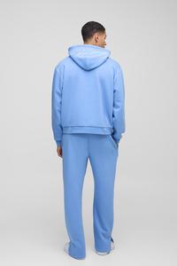 Más tamaño ligero 80% Algodón 20% poliéster bebé azul hombres polar chándal pulóver con capucha Joggers pantalones de chándal traje - Product Image 4