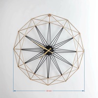 ALLEMAND Horloge murale décorative en métal doré et noir de style vintage pour la décoration intérieure Digital Luxury Home livi