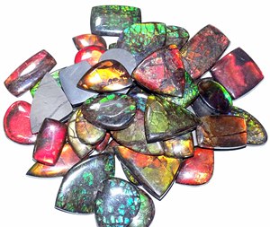Vente en gros de pierres précieuses naturelles Ammolite polies pierres d'ammolite de forme libre taillées pierres précieuses colorées pour la fabrication de bijoux - Product Image 3