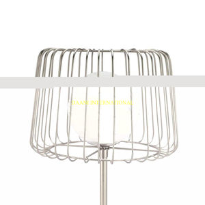 Modern Cage Style Table Lamp With Marble Base And Frosted Glass Globe For Bedroom Or Living Room Handmade Hotels <b>Decor</b> Lamps - Product Image 3