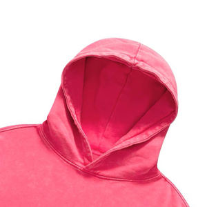 Streetwear personnalisé délavé à l'acide rose 100% coton respirant poids lourd français éponge à capuche soleil délavé surdimensionné pull blanc hommes - Product Image 3