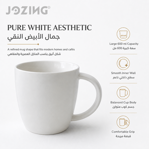Taza de Café de Cerámica Blanca Grande de 600 ml al por Mayor, Precio de Fábrica, Taza de Porcelana Brillante <span class=keywords><strong>Jumbo</strong></span> para Regalo Promocional - Product Image 6