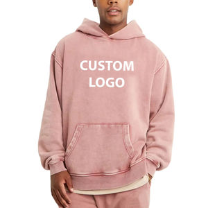 Sweats à capuche pour hommes sur mesure, 100% coton, surdimensionnés, lourds, écologiques, respirants, motif uni, logo personnalisé, streetwear - Product Image 1