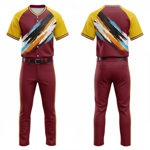 Conjunto de Uniforme de Béisbol Personalizado al por Mayor, Ropa Deportiva de Malla Sublimada de Secado Rápido - Product Image 5