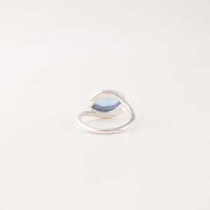 Anillo de Tanzanita con Corte Ovalado y Marquise, Plata de Ley, Engaste de Puntas, Joyería de Piedras Preciosas Hecha a Mano, Certificado IGI, Anillo Elegante para Mujer - Product Image 2