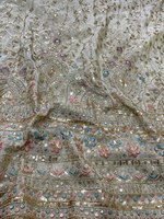Tissu Soie Brodé Fantaisie Tissus Respirant Lehnga Kurti Vêtements de Travail pour Filles Enduit Plaine Styles Tricoté Tissé Techniques