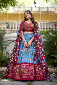 Fashionharbour ดั้งเดิมชิโบริย้อม tussar ไหม lehenga choli ทอหรูหรา zari ราคาเป็นมิตรขายส่งดีล - Product Image 6
