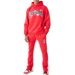 Precio de fábrica Sudadera con capucha de ajuste regular con pedrería en toda la prenda, nuevo diseño, estilo urbano, cintura elástica, chándal de invierno con pedrería - Product Image 1