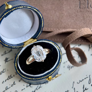 Anillo de compromiso con diamante cultivado en laboratorio, talla Old Mine, en oro blanco de 14K - Product Image 5