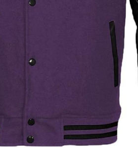 Men's Regular Wool Body Leather Sleeve Men's Jacket High Street Embroidered Varsity CollegeBaseballjacket for men DDP Shipping - Product Image 2