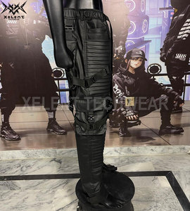 Haute qualité hommes mode coureurs pantalons de survêtement laminé caoutchouc fermeture éclair noir Cargo Techwear Harem Sport décontracté pantalons de course - Product Image 5