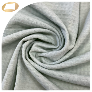 Tissu élastique respirant en jacquard à carreaux, fabriqué à Taïwan, 86% polyester, 14% élasthanne, pour sous-vêtements, vêtements de sport, lingerie et vêtements pour filles - Product Image 1