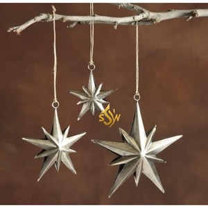 Adornos navideños de metal Caja Rosa personalizada Decoraciones Chruch Adornos navideños de Papá Noel Juego de 6 colgantes de color dorado - Product Image 2