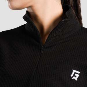 <b>Prime</b> Half Zip Upper with Stand Collar Black - Product Image 5