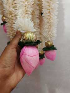 Jasmine & Lotus Garland Toran <b>for</b> South Indian Wedding Festive Pooja Decoration Traditional Floral Wall <b>Door</b> Hanging Backdrop - Product Image 3